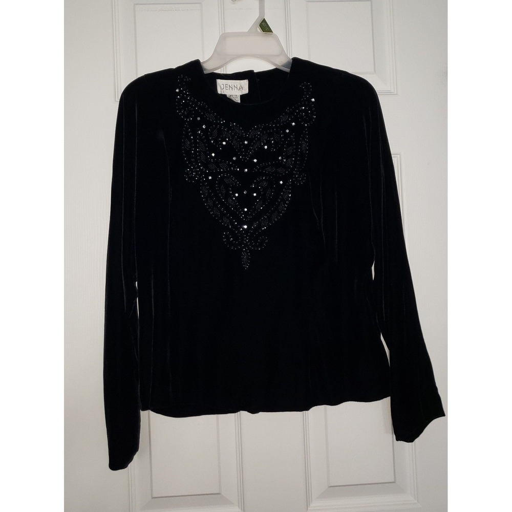 Jenna Womans Brand beaded Party Shirt Size‎ 12